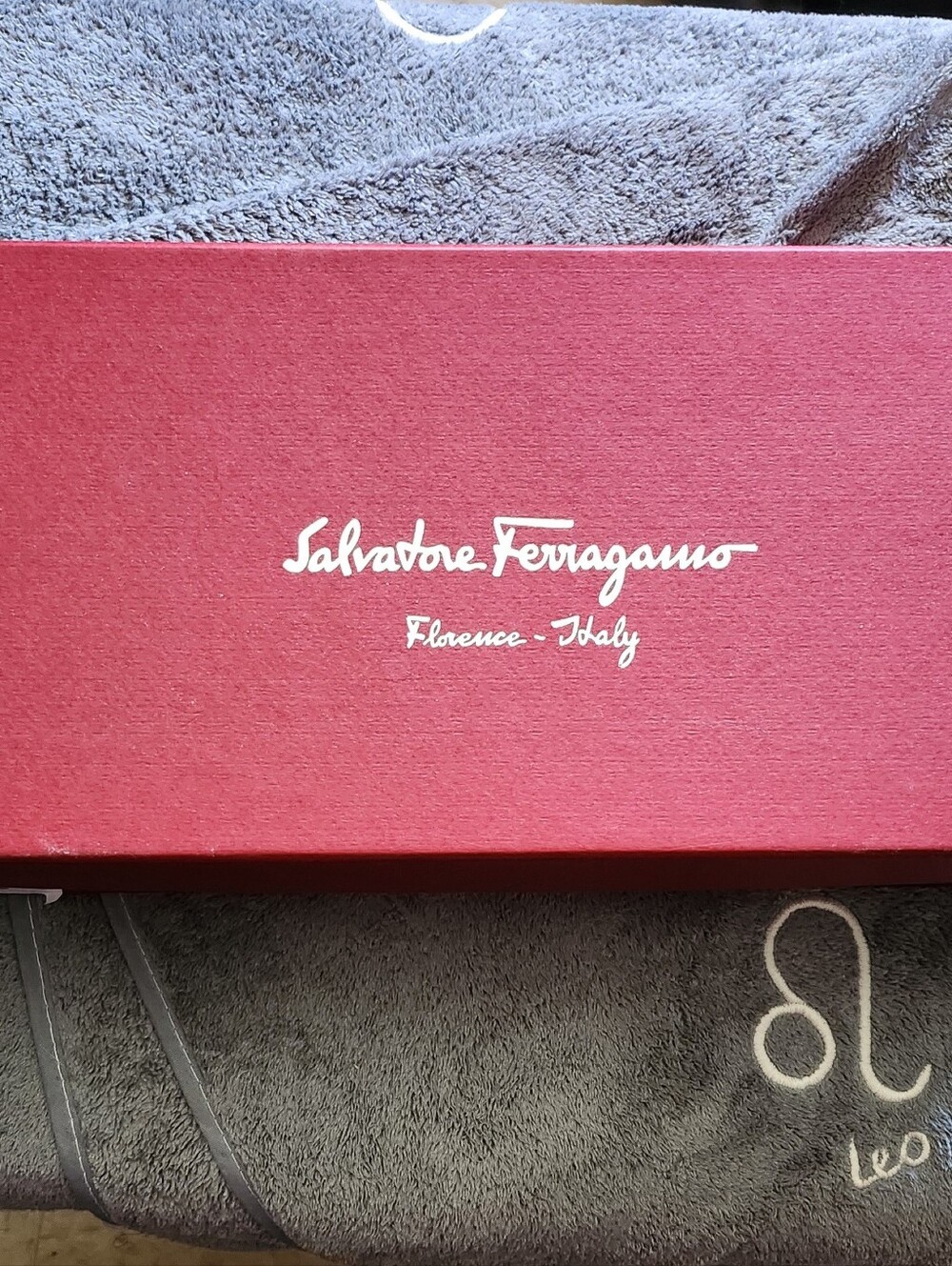 Salvatore Ferragamo Burgundy Box with White Logo